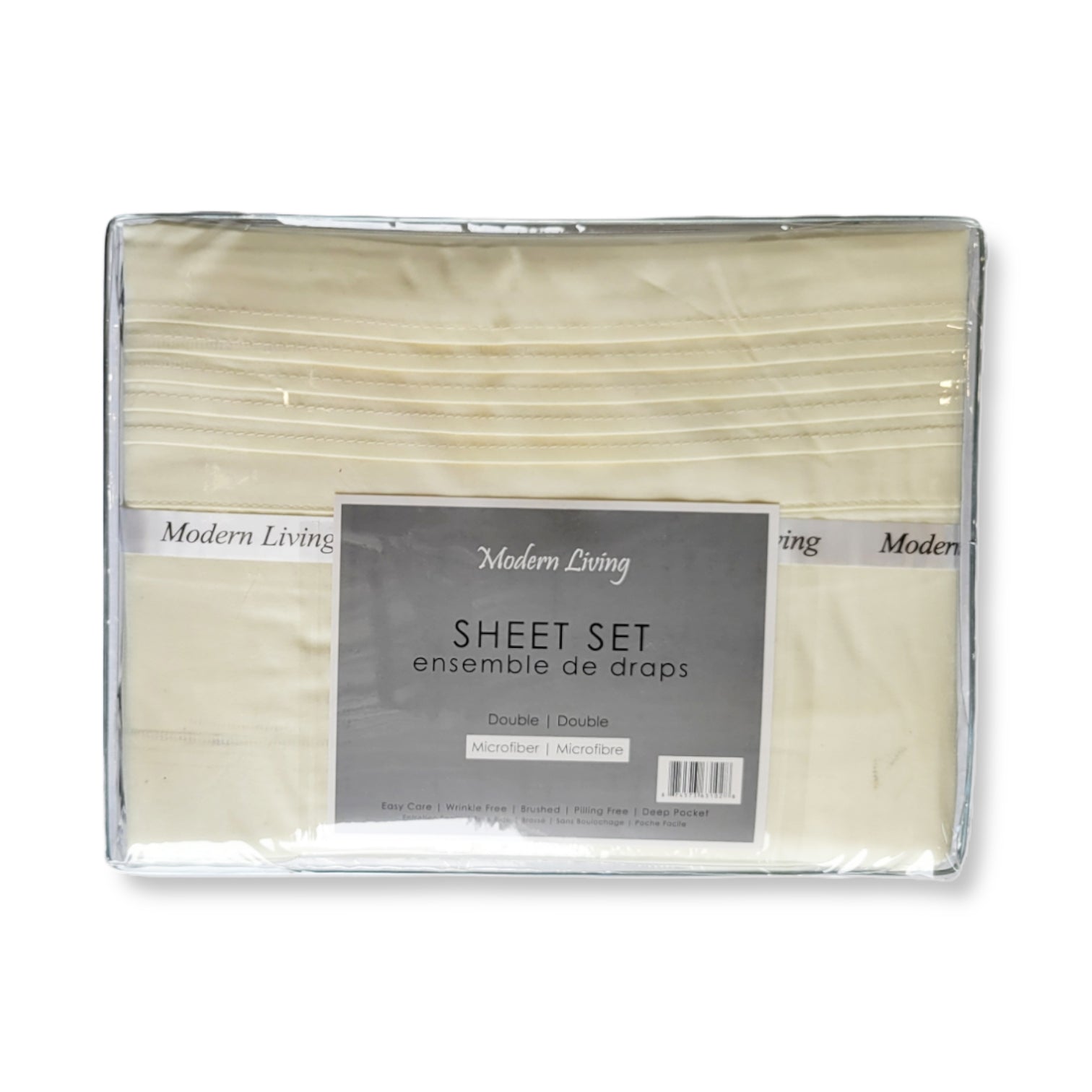 Cotton House - Ensemble de Draps en Microfibre, Infroissable, Grandeur Double, Ivoire - Simple Boutique