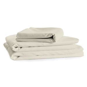 Cotton House - Ensemble de Draps en Microfibre, Infroissable, Grandeur Double, Ivoire - Simple Boutique