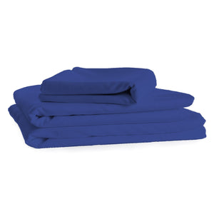 Cotton House - Ensemble de Draps en Microfibre, Infroissable, Grandeur Twin, Bleu Foncé - Simple Boutique