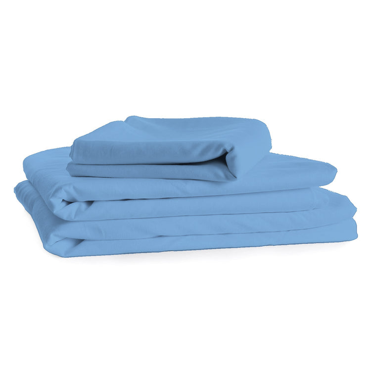Cotton House - Ensemble de Draps en Microfibre, Infroissable, Grandeur Twin, Bleu - Simple Boutique