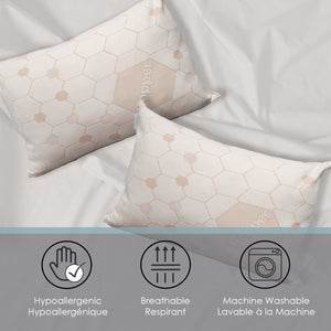 Cotton House - Oreiller Infusé de Cuivre, Hypoallergénique, Grandeur Queen, Fabriqué au Canada - Simple Boutique