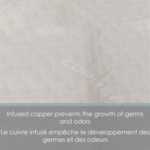 Cotton House - Protège-Matelas Infusé de Cuivre, Hypoallergénique, Grandeur Queen, Beige - Simple Boutique