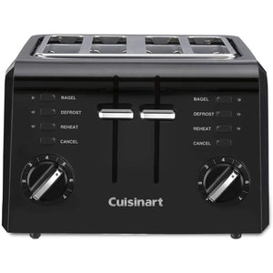 Cuisinart - Grille-Pain à 4 Tranches, Fentes Larges, 7 Réglages de Teinte, Noir - Simple Boutique