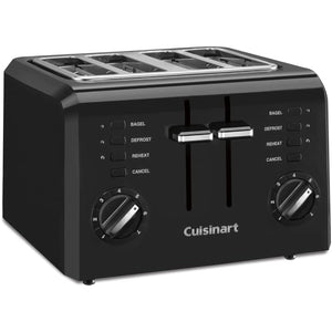 Cuisinart - Grille-Pain à 4 Tranches, Fentes Larges, 7 Réglages de Teinte, Noir - Simple Boutique
