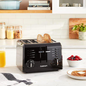 Cuisinart - Grille-Pain à 4 Tranches, Fentes Larges, 7 Réglages de Teinte, Noir - Simple Boutique