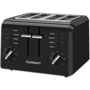Cuisinart - Grille-Pain à 4 Tranches, Fentes Larges, 7 Réglages de Teinte, Noir - Simple Boutique