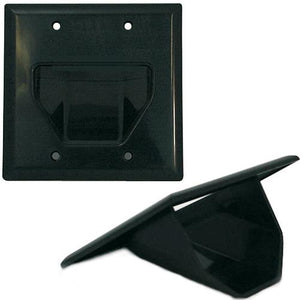 DataComm Plaque murale "Pass-thru" pour tout câbles DOUBLE noir INT - Simple Boutique