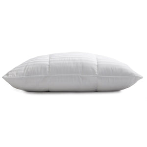 Dolce - Oreiller Firenze en Plumes et Duvets, Coton Rayures 323 Fils, Hypoallergénique, Fait à Montréal (3 Grandeurs Disponibles) - Simple Boutique