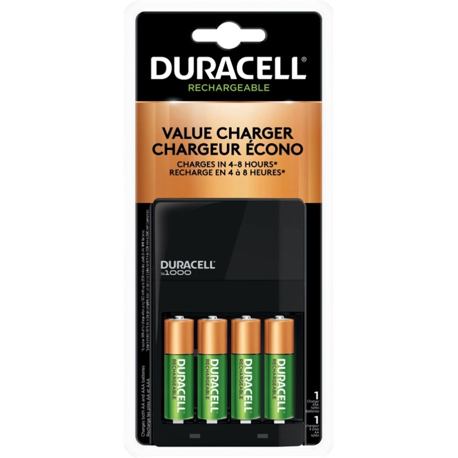 Duracell - Chargeur à Piles AA et AAA Ion Speed 1000, Piles Incluse, Arrêt Automatique - Simple Boutique