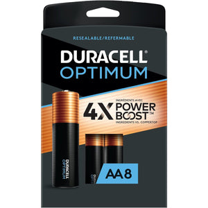 Duracell Optimum - Lot de 8 Piles AA Longue Durée, Emballage Refermable - Simple Boutique