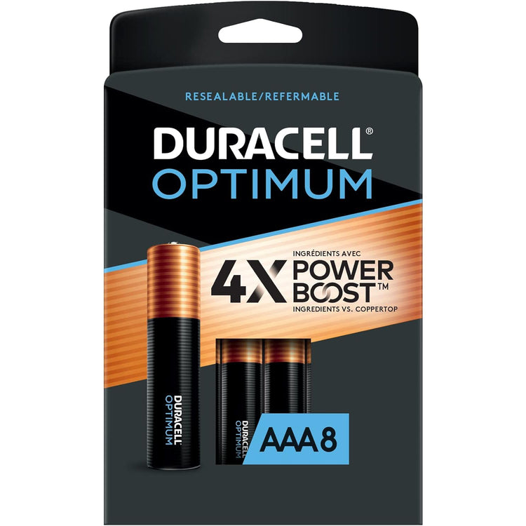 Duracell Optimum - Lot de 8 Piles AAA Longue Durée, Emballage Refermable - Simple Boutique