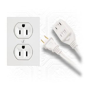 Elink - Lot de 2 Rallonges Électrique Intérieur à 3 Prises, Longueur de 15 Pieds, Blanc - Simple Boutique