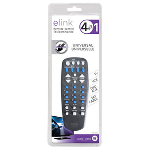 Elink - Télécommande Universelle 4 en 1, Facile à Manipuler, Noir - Simple Boutique