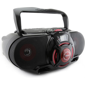 Emerson - BoomBox Portable avec Lecteur CD et Casette, Bluetooth, Radio AM/FM, Entrée USB, Rouge - Simple Boutique