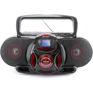 Emerson - BoomBox Portable avec Lecteur CD et Casette, Bluetooth, Radio AM/FM, Entrée USB, Rouge - Simple Boutique
