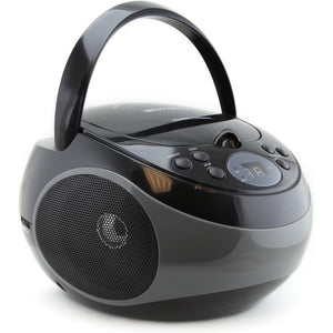 Emerson - Lecteur CD Portable avec Radio Stéréo AM/FM et Prise AUX, Gris - Simple Boutique