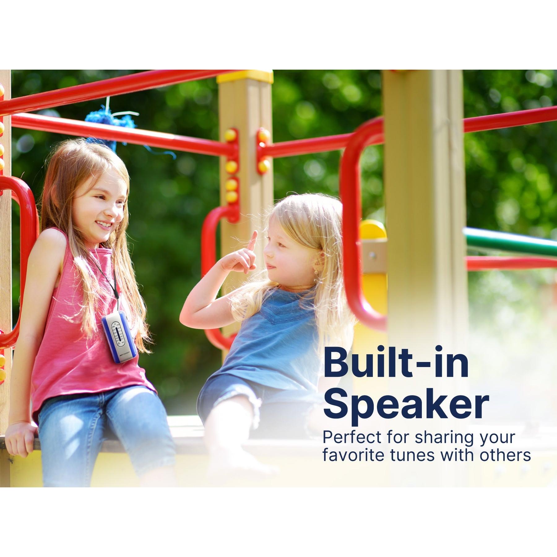 Emerson - Mini Radio AM/FM Portable, avec Écouteurs inclus, Argent et Rouge - ER-7002-RD - Simple Boutique