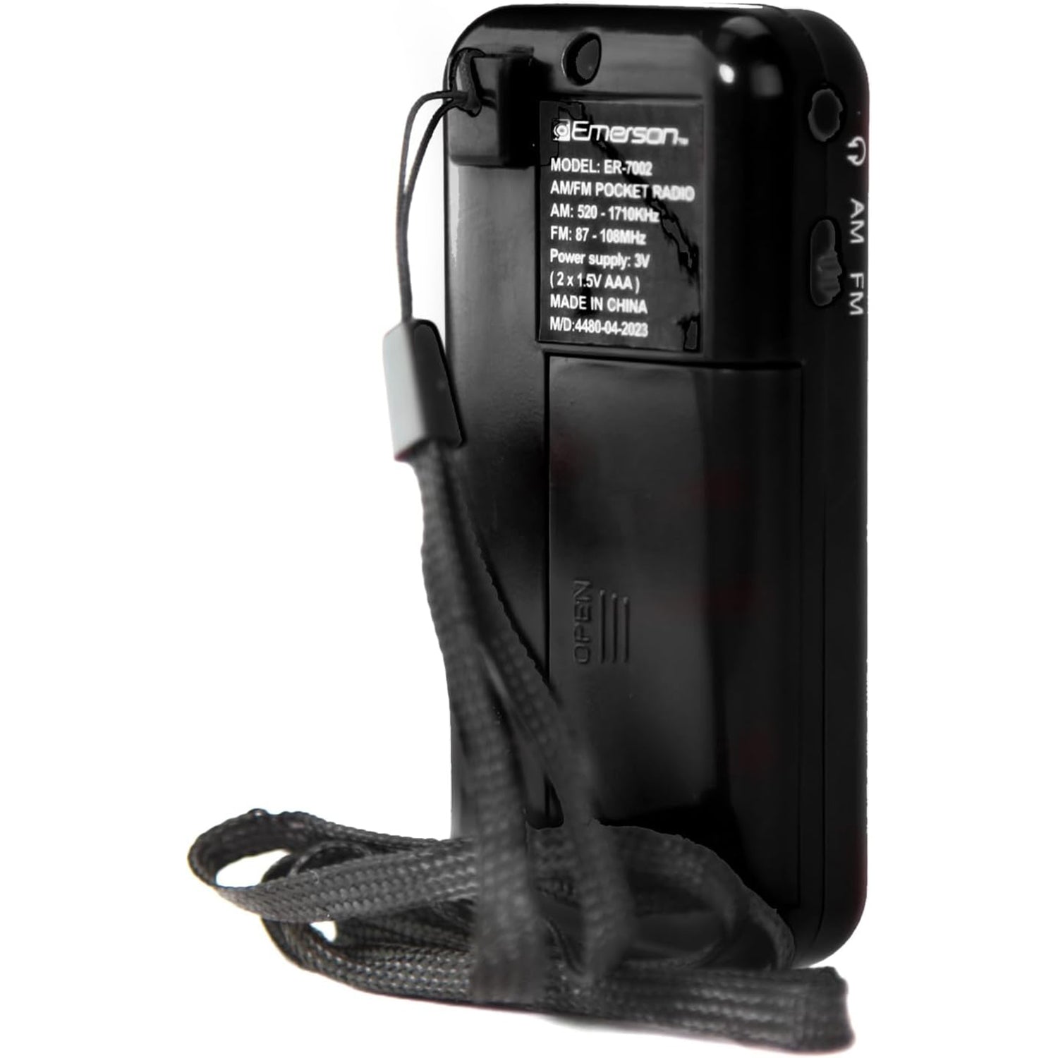 Emerson - Radio AM/FM Portable avec Écouteurs Filaire, Noir - Simple Boutique
