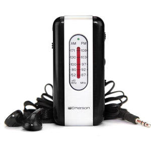 Emerson - Radio AM/FM Portable avec Écouteurs Filaire, Noir - Simple Boutique