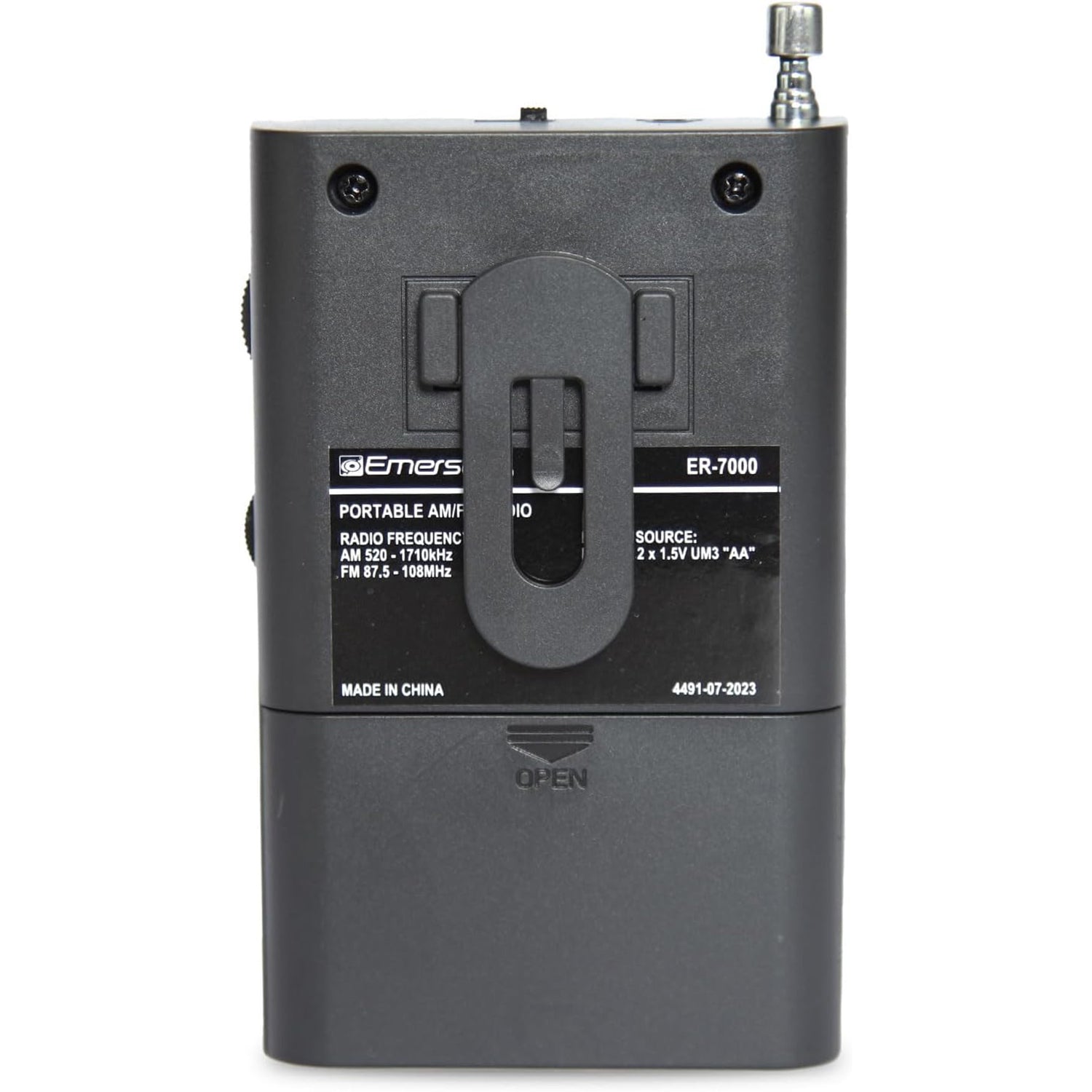 Emerson - Radio AM/FM Portative avec Haut-Parleur Intégré et Prise AUX, Noir - Simple Boutique