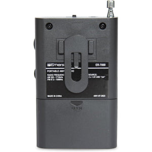 Emerson - Radio AM/FM Portative avec Haut-Parleur Intégré et Prise AUX, Noir - Simple Boutique