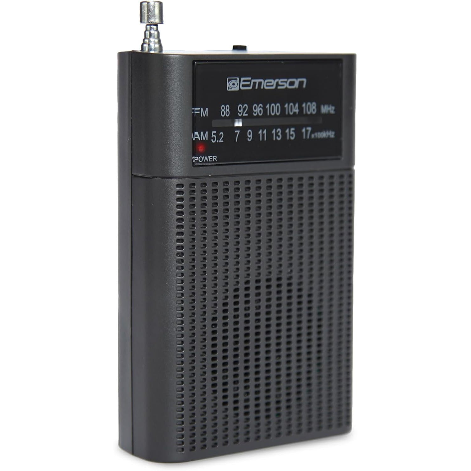 Emerson - Radio AM/FM Portative avec Haut-Parleur Intégré et Prise AUX, Noir - Simple Boutique