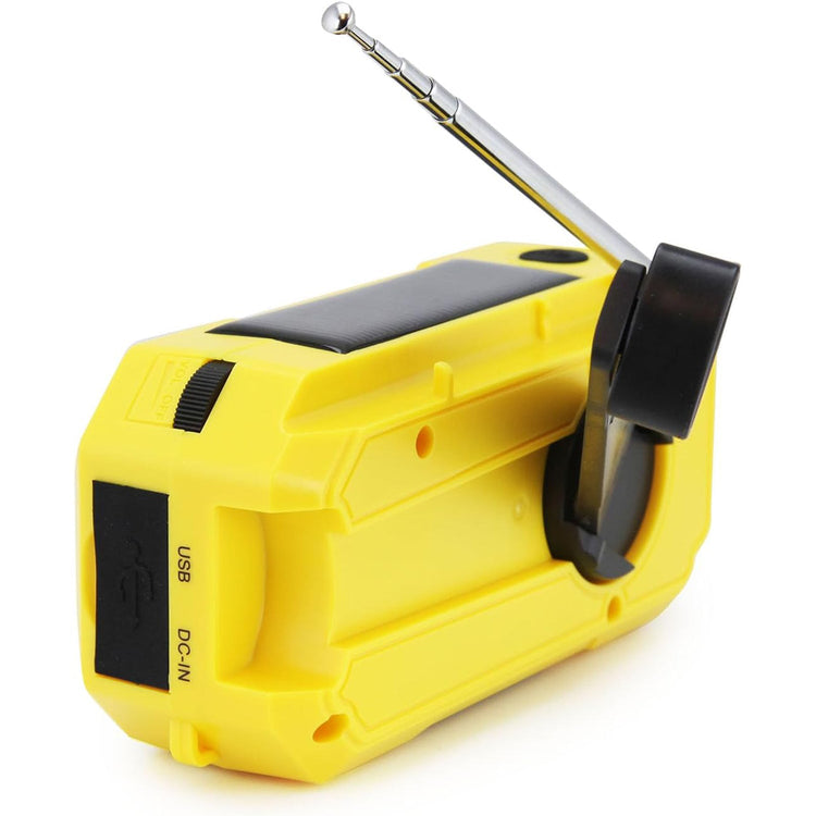 Emerson - Radio D'urgence AM/FM à Manivelle avec Bande Météo et Banque d'alimentation d'urgence, Jaune - Simple Boutique
