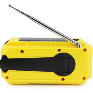 Emerson - Radio D'urgence AM/FM à Manivelle avec Bande Météo et Banque d'alimentation d'urgence, Jaune - Simple Boutique