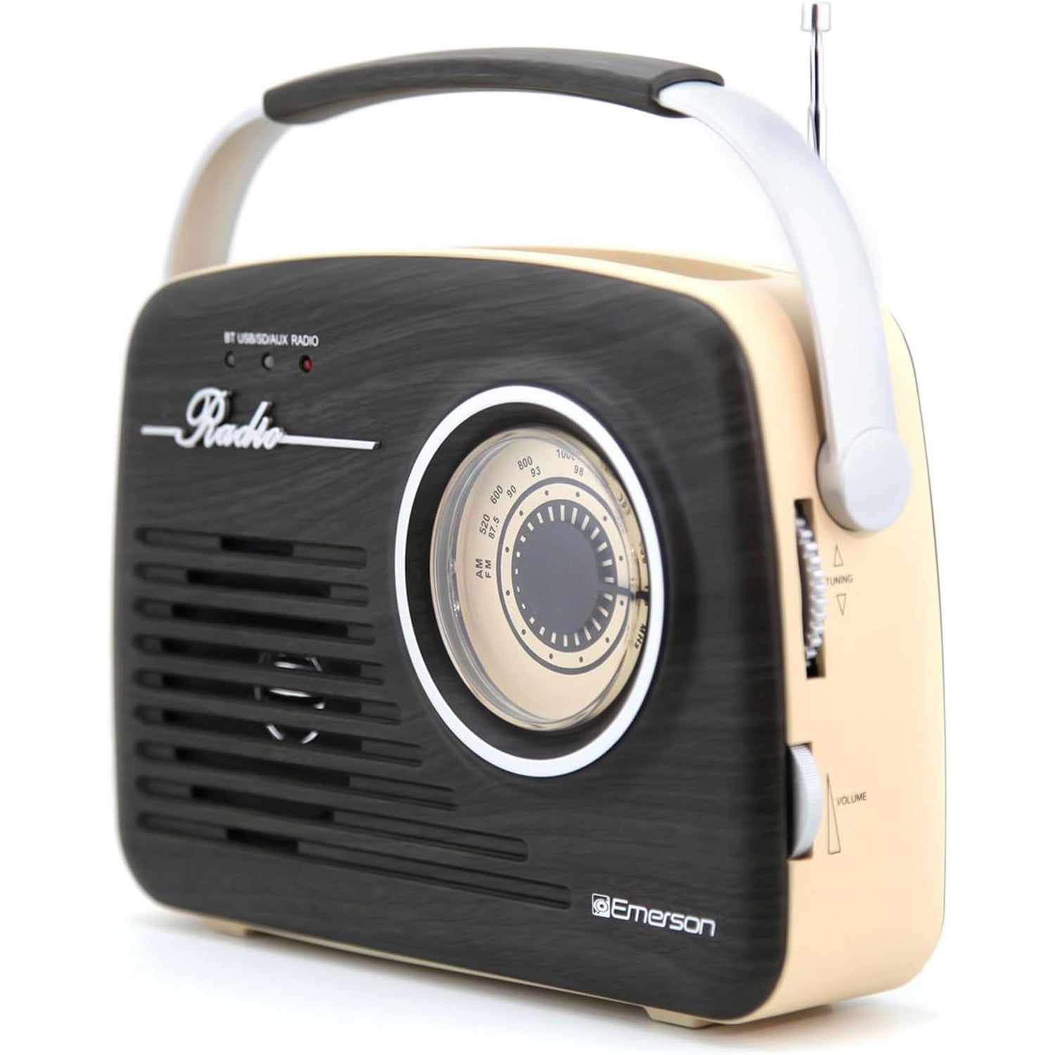 Emerson - Radio Rétro Portable avec Batterie Rechargeable, Bluetooth 5.0 - Simple Boutique