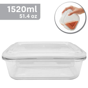 EraWare - Ensemble de 2 Contenants en Verre Borosilicate, Hermétique et Étanche, Vont au Four, 1520 ml - Simple Boutique