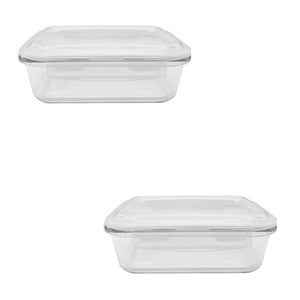 EraWare - Ensemble de 2 Contenants en Verre Borosilicate, Hermétique et Étanche, Vont au Four, 1520 ml - Simple Boutique