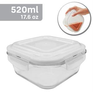 EraWare - Ensemble de 3 Contenants en Verre Borosilicate, Hermétique et Étanche, Vont au Four, 520 ml - Simple Boutique