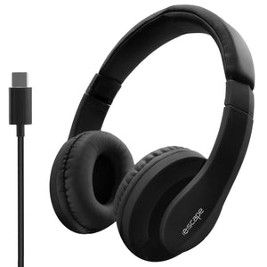 Escape - Casque d'écoute Filaire Avec Connecteur Type-C, Microphone Intégré, Noir - Simple Boutique