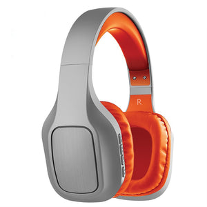 Escape - Casque d'écoute Sans-Fil Stéréo, Microphone Intégré, Gris et Orange - Simple Boutique