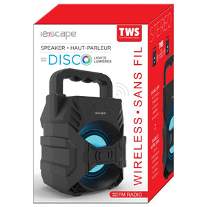 Escape - Haut-Parleur Sans Fil Bluetooth, Avec Radio FM et Rétro-Éclairage, Noir - Simple Boutique