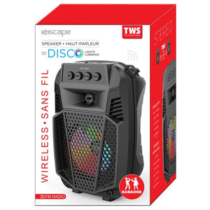 Escape - Haut-Parleur Sans-Fil Bluetooth, Super Basse Avec Radio FM et Rétro-Éclairage, Noir - Simple Boutique