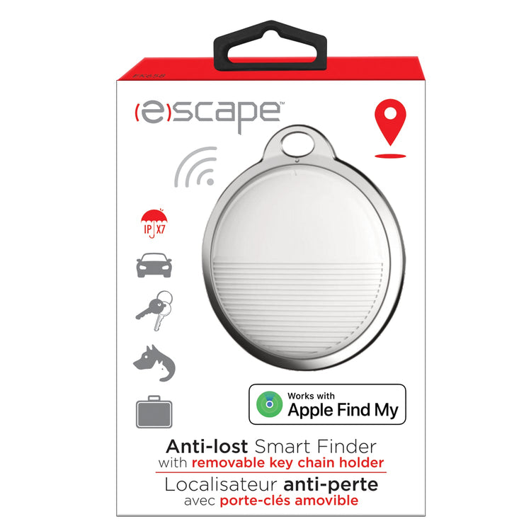 Escape - Localisateur Anti-perte pour iOS avec Porte-Clés Amovibles, Gris - Simple Boutique