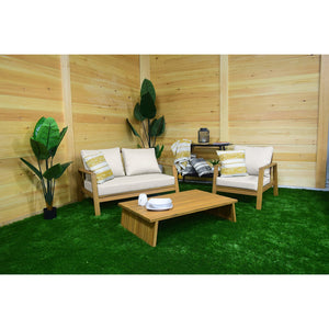 F. Corriveau International - Banc 2 Places Fuji Extérieur, Cadre en Bois d'acacia - Simple Boutique