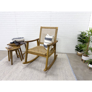 F. Corriveau International - Chaise Berçante Lara avec Dossier et Assise en Osier Entrelacé - Simple Boutique