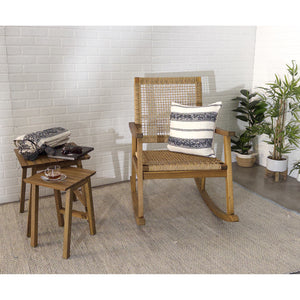 F. Corriveau International - Chaise Berçante Lara avec Dossier et Assise en Osier Entrelacé - Simple Boutique