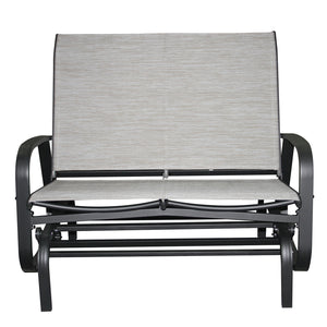 F. Corriveau International - Chaise à Billes 2 Places Extérieur Bruxelle, Fabriqué en Aluminium, Beige - Simple Boutique