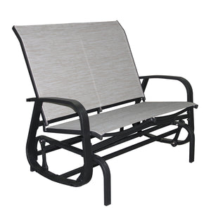 F. Corriveau International - Chaise à Billes 2 Places Extérieur Bruxelle, Fabriqué en Aluminium, Beige - Simple Boutique