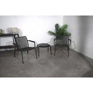 F. Corriveau International - Chaise avec Accoudoir Summer, Intérieur/Extérieur, Noir - Simple Boutique