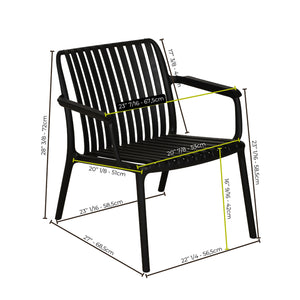 F. Corriveau International - Chaise avec Accoudoir Summer, Intérieur/Extérieur, Noir - Simple Boutique