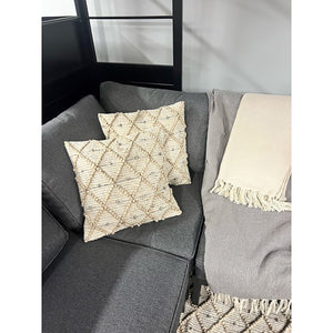 F. Corriveau International - Coussin à Motifs Losange Charm, Intérieur/Extérieur, 18" x 18" - Simple Boutique