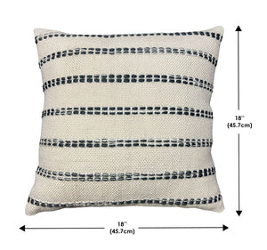 F. Corriveau International - Coussin à Rayure Natural, Intérieur/Extérieur, 18" x 18" - Simple Boutique