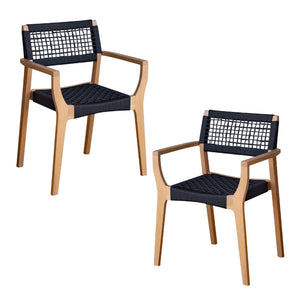 F. Corriveau International - Ensemble de 2 Chaises à Dîner Extérieur Maui, Cadre en Bois D'acacia - Simple Boutique