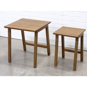 F. Corriveau International - Ensemble de 2 Tables Vario, Interieur/Extérieur, Fabriqué en Bois d'acacia - Simple Boutique