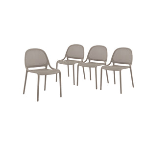F. Corriveau International - Ensemble de 4 Chaises à Dîner Summer, Intérieur/Extérieur, Greige - Simple Boutique