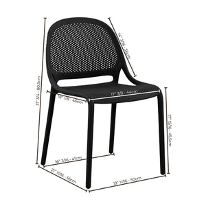 F. Corriveau International - Ensemble de 4 Chaises à Dîner Summer, Intérieur/Extérieur, Noir - Simple Boutique